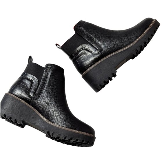 Rampage Sacha Y2K Faux Leather Croc Emboss Chunky Wedge Heel Bootie NWT Size 8.5 - Picture 1 of 10
